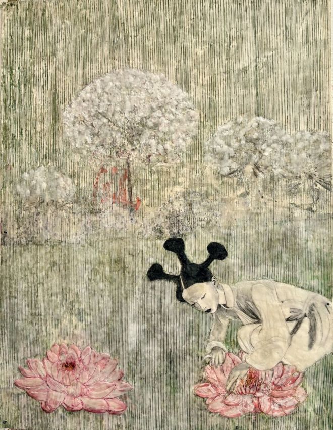 Mädchen mit Lotusblume